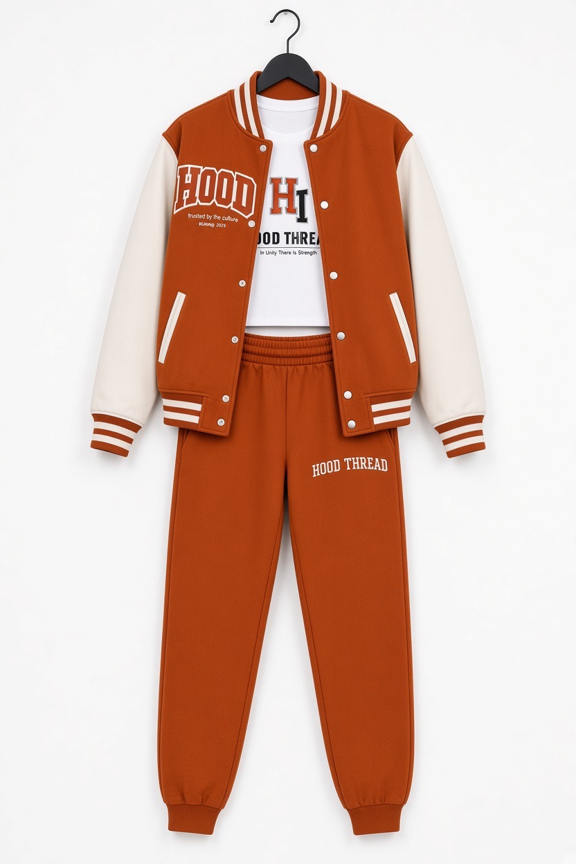 Hood Thread Varsity Tracksuit Set