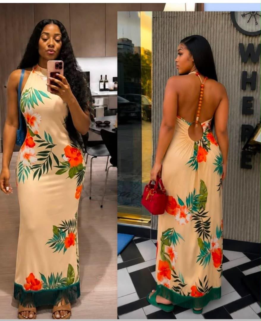 Ladies backless gown