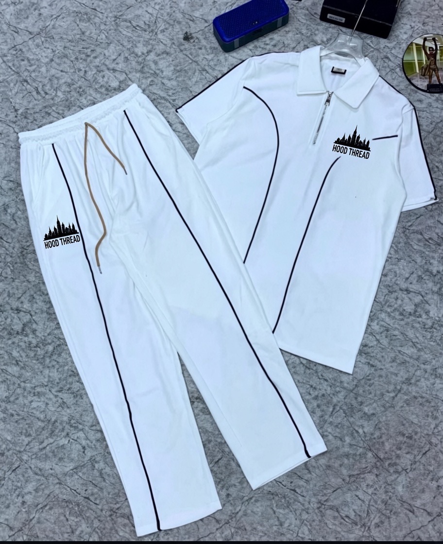 Hood Thread Premium White Polo Co-Ord Set