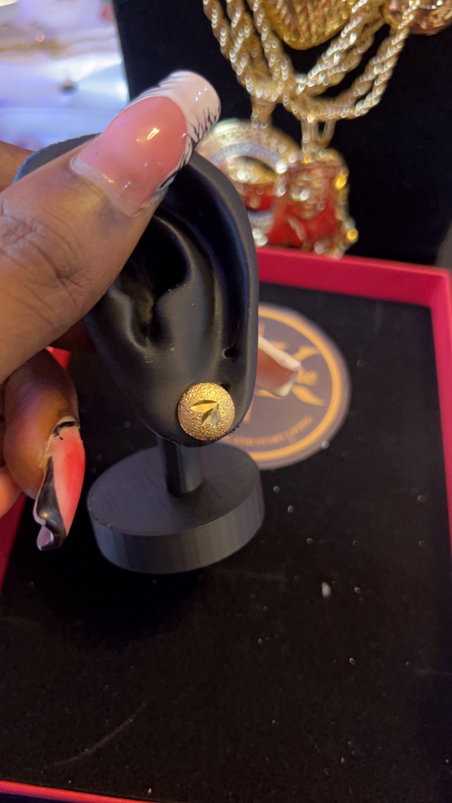 Non tarnishing gold look alike earrings