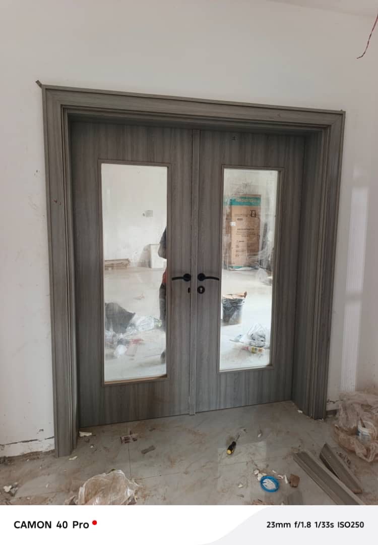 Mfc fabricate full glass double door