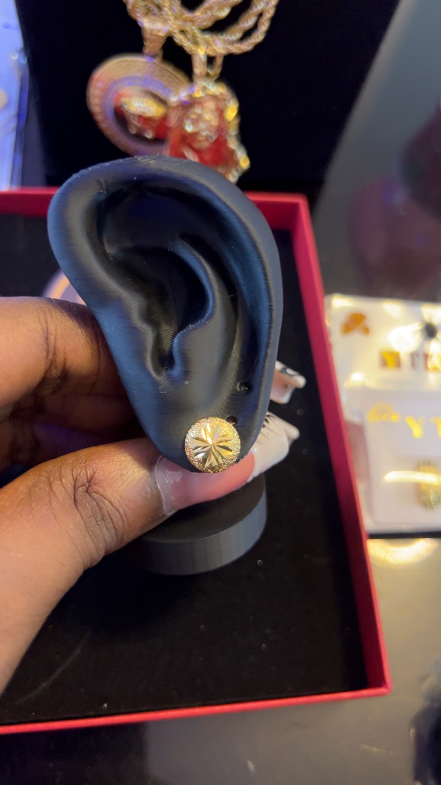Non tarnishing gold look alike earrrings , splash design