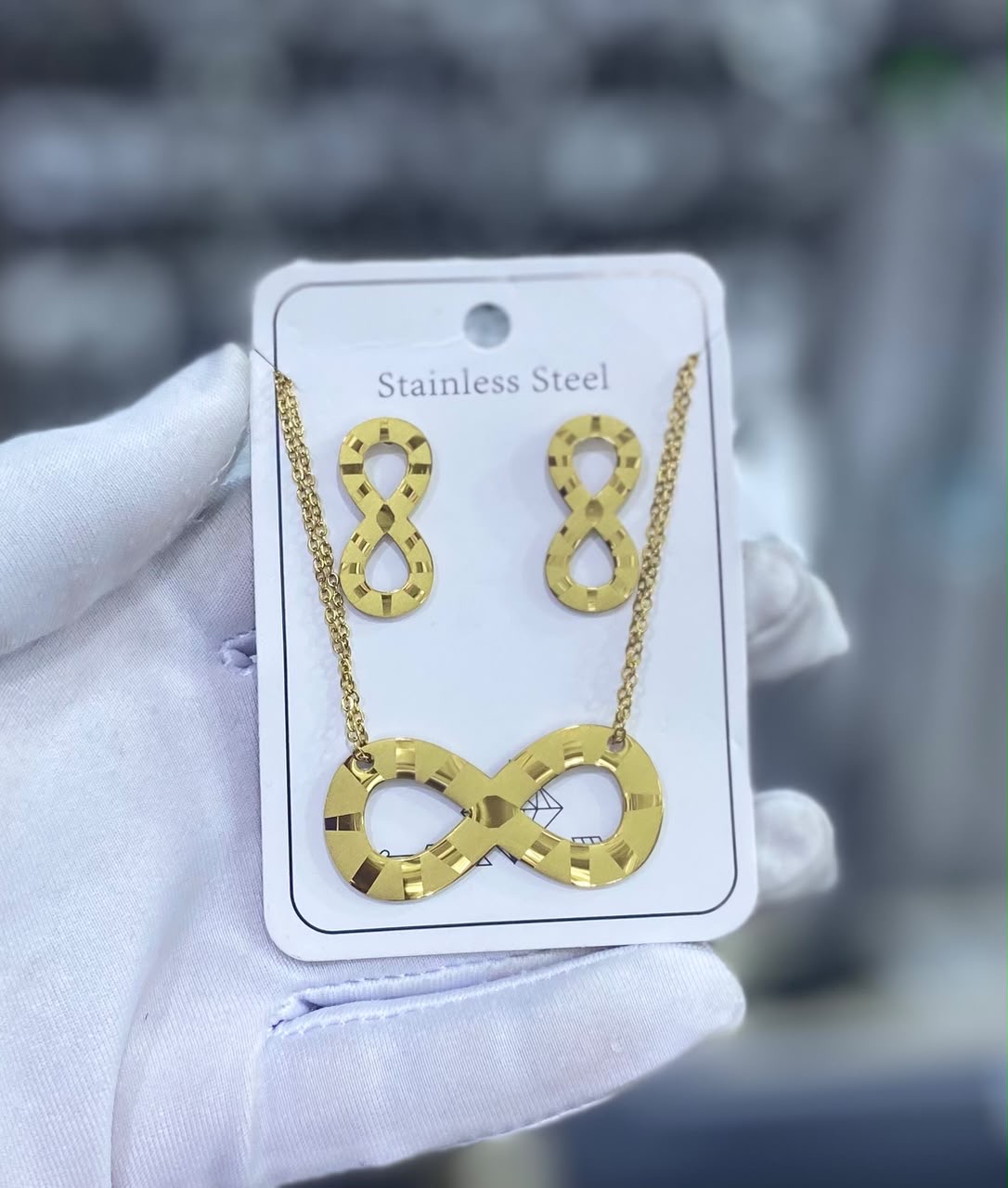 Infinity Necklace with matching earrings