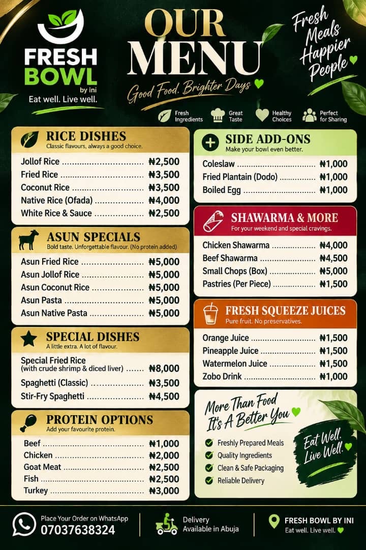 OUR MENU
