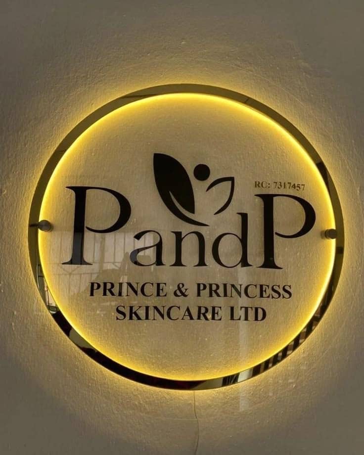 Indoor company lighted logo