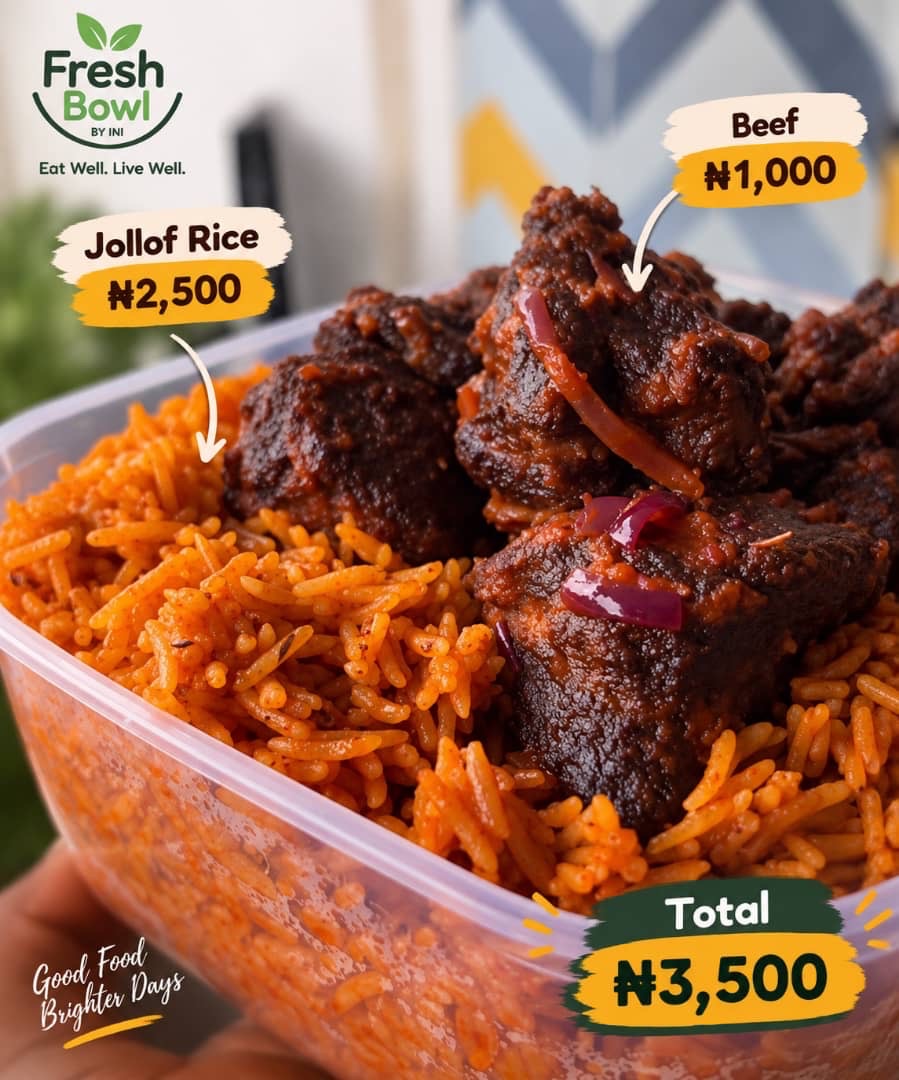 Jollof rice and beef