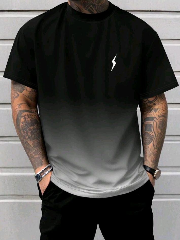 Gradient Lightning Graphic T-Shirt