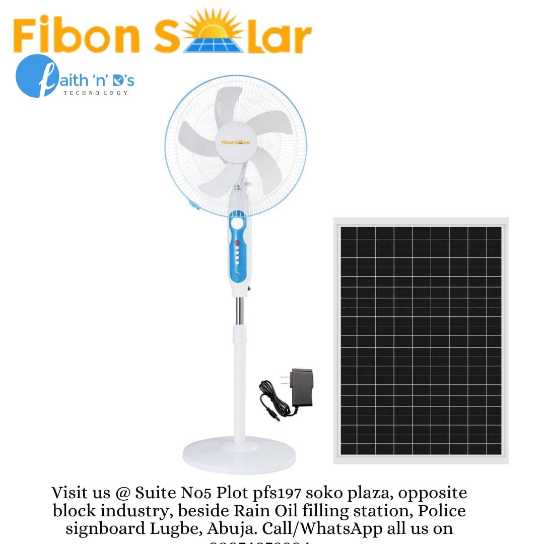 FIBON 16” SOLAR Standing FAN