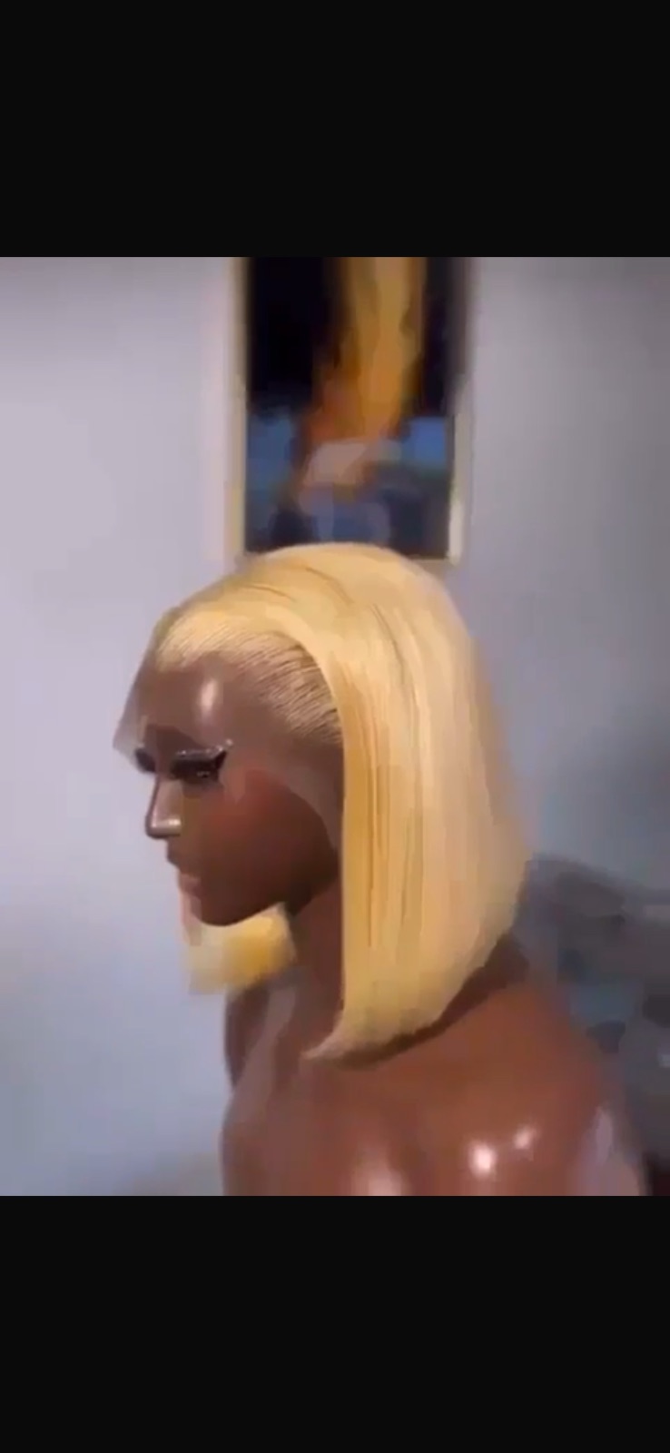 Full frontal double drawn  blonde bob
